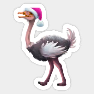 Cute Ostrich Drawing Sticker